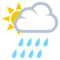 Sun Behind Rain Cloud emoji on Emojione